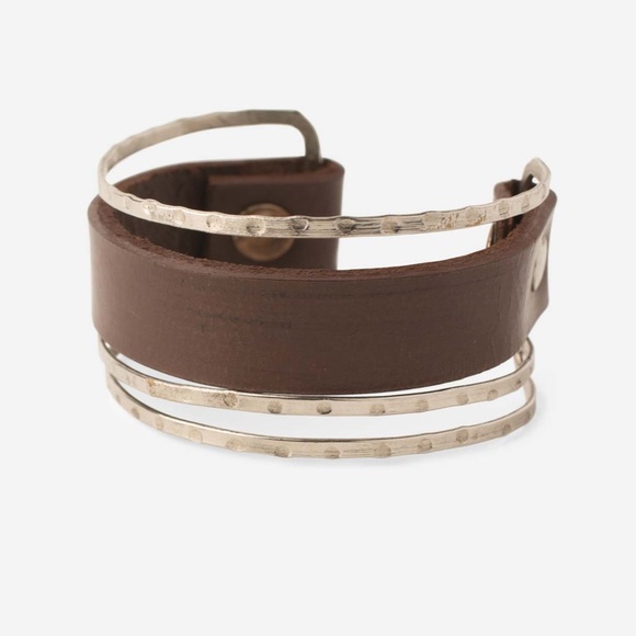 Noonday Collection Jewelry - NWOT Noonday Underground Cuff leather and Silver